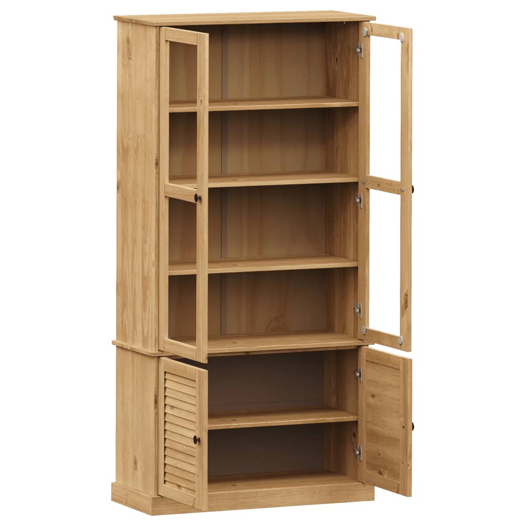 Vitrine en verre VIGO 85x35x170 cm bois massif de pin - XIOS