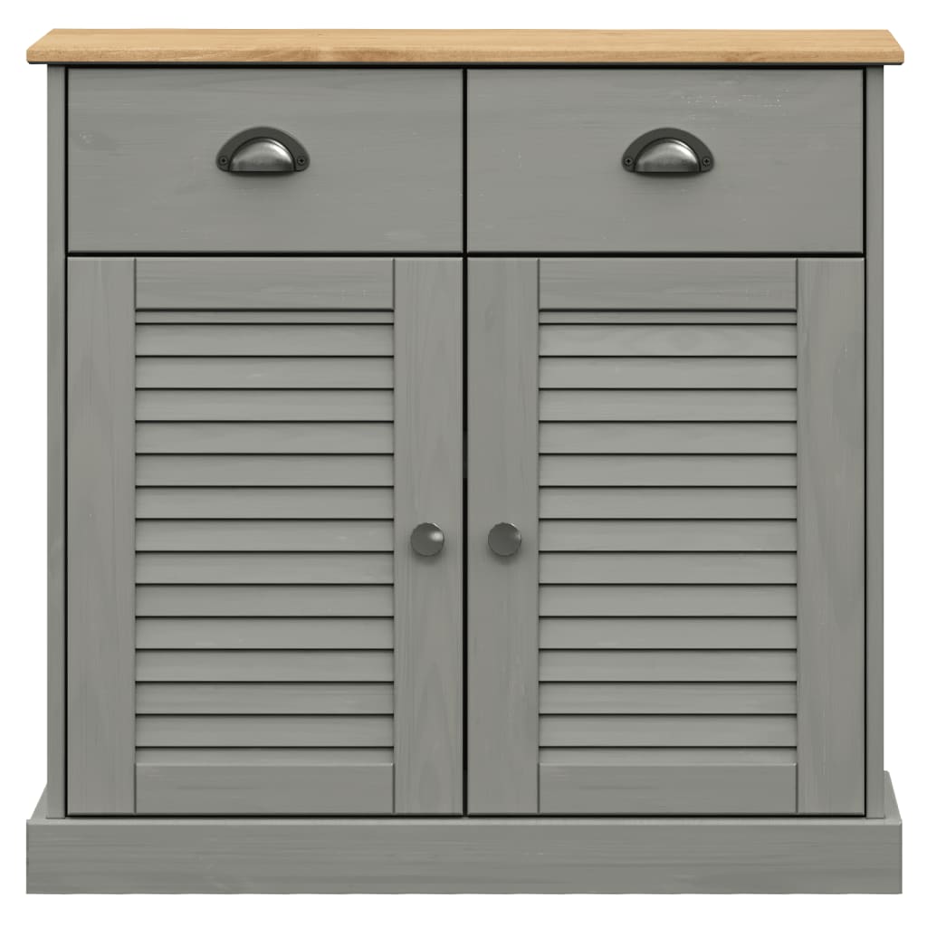 Buffet avec tiroirs VIGO 78x40x75 cm gris bois massif de pin - XIOS