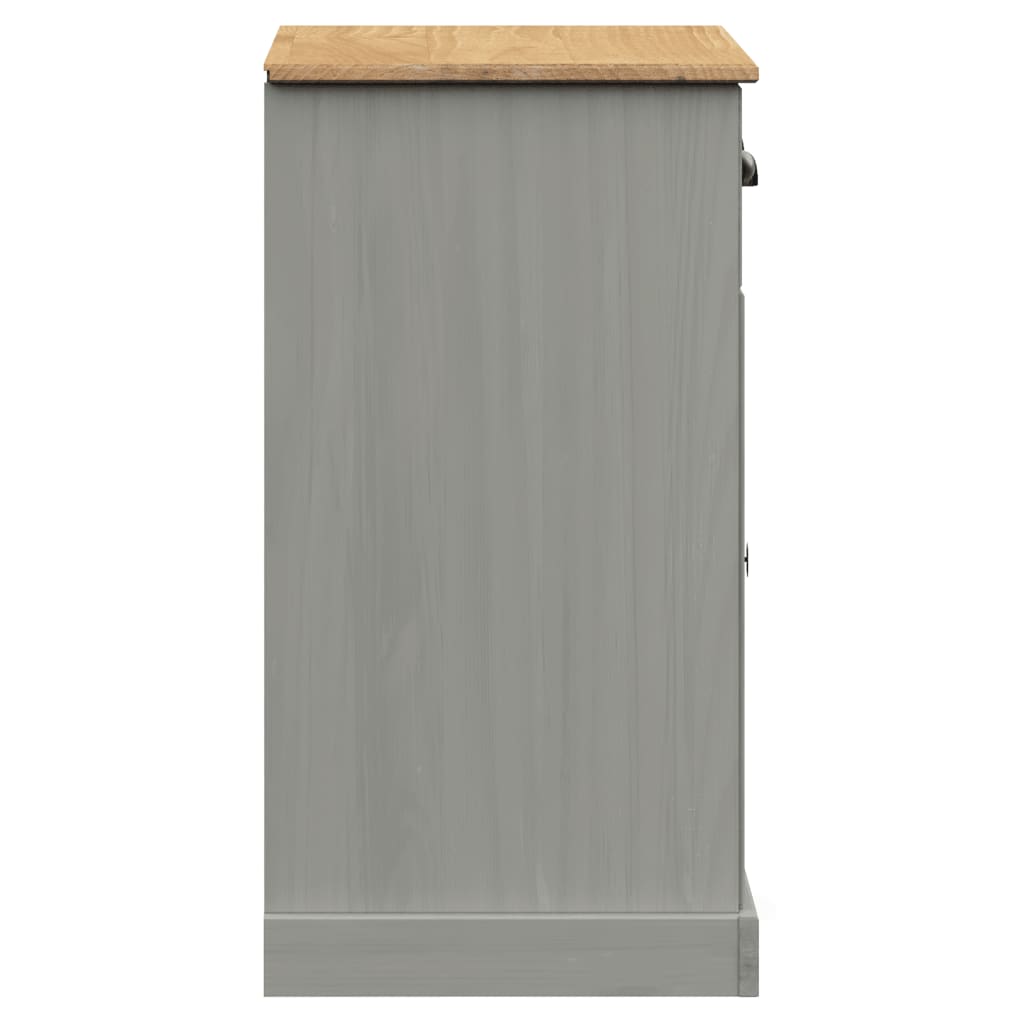 Buffet avec tiroirs VIGO 78x40x75 cm gris bois massif de pin - XIOS
