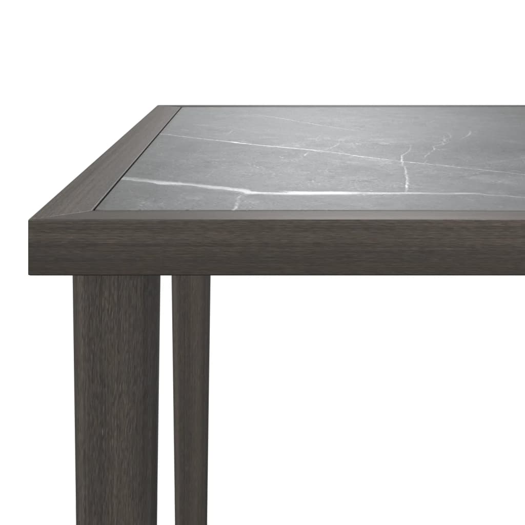 Salon de jardin 5 pcs avec coussins Gris Résine tressée