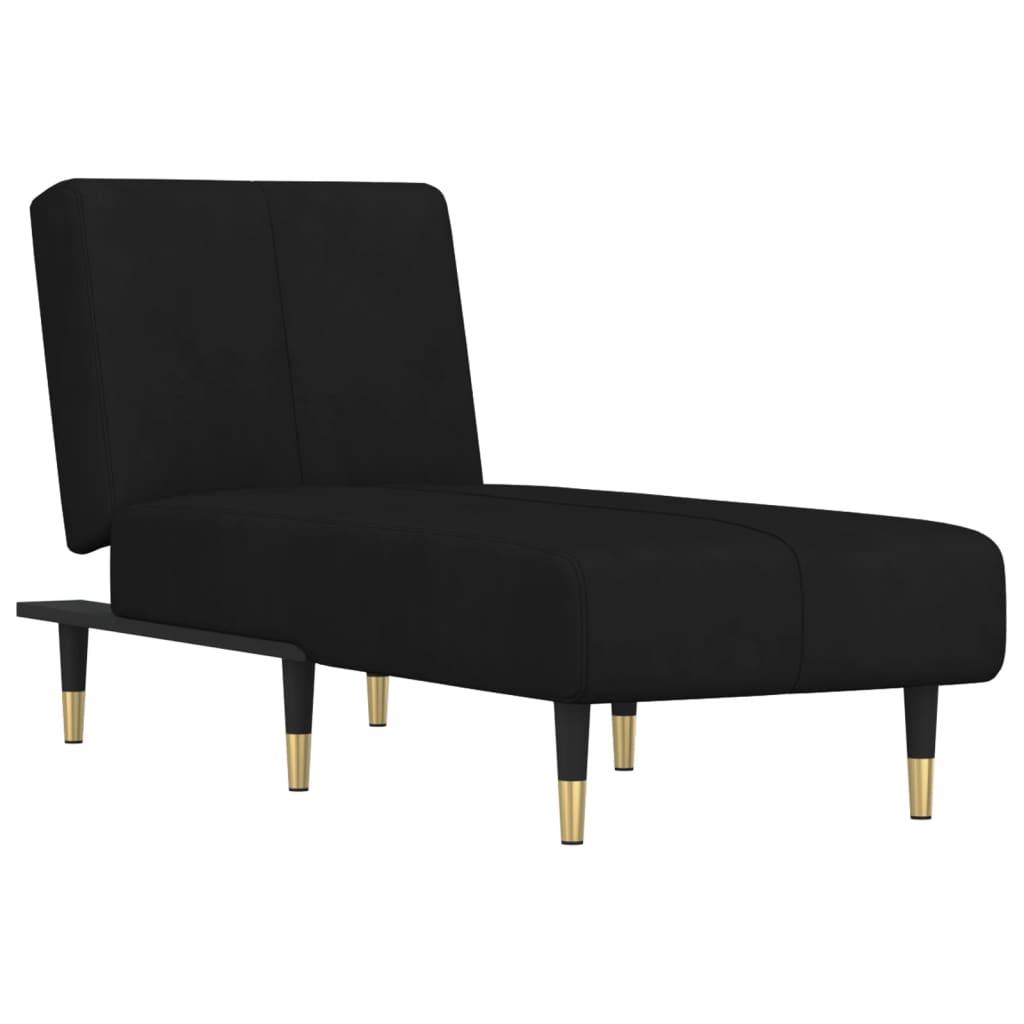 Chaise longue noir velours - XIOS