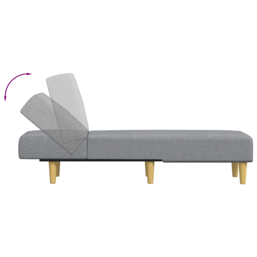 Chaise longue gris clair tissu - XIOS