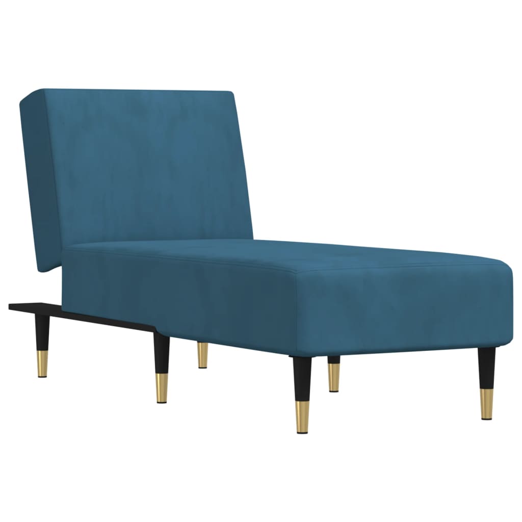 Chaise longue bleu velours - XIOS