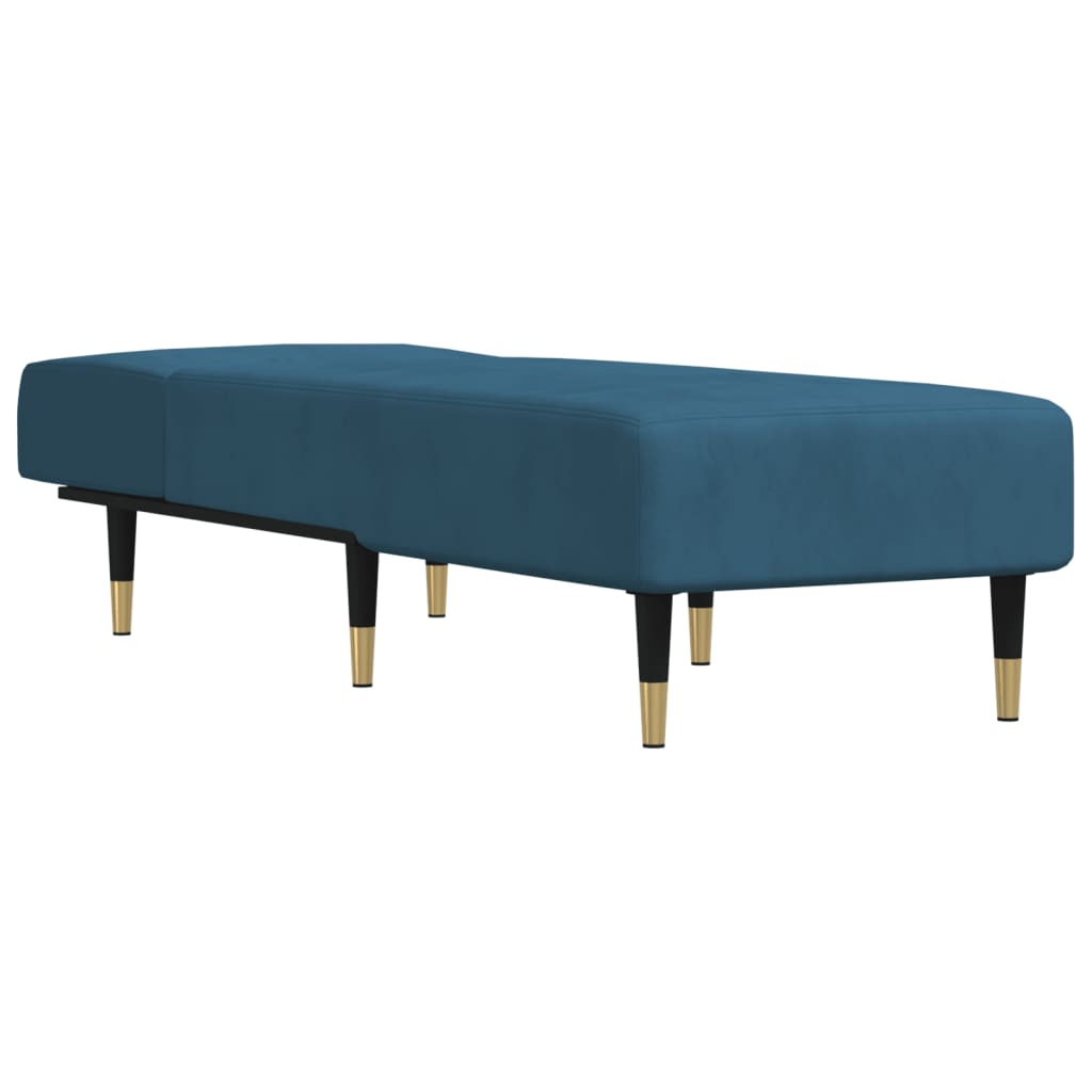 Chaise longue bleu velours - XIOS