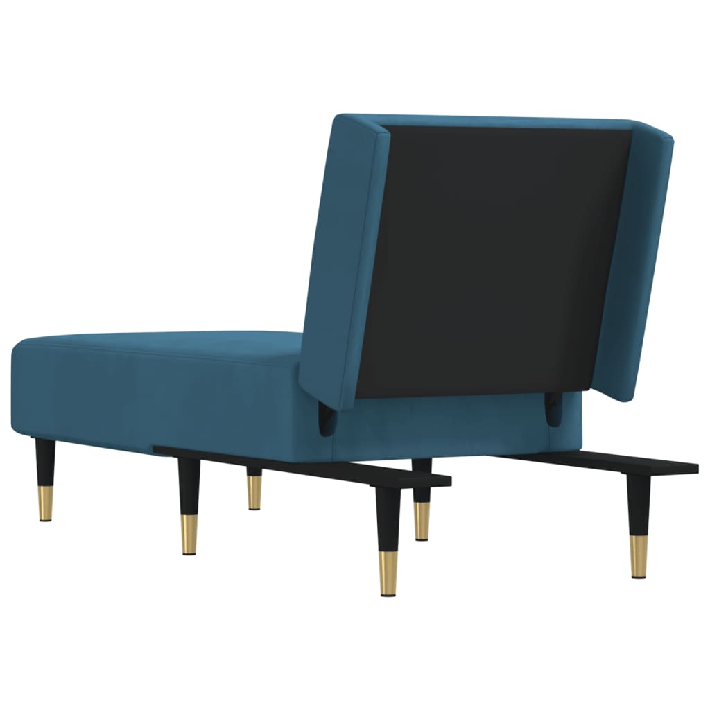 Chaise longue bleu velours - XIOS