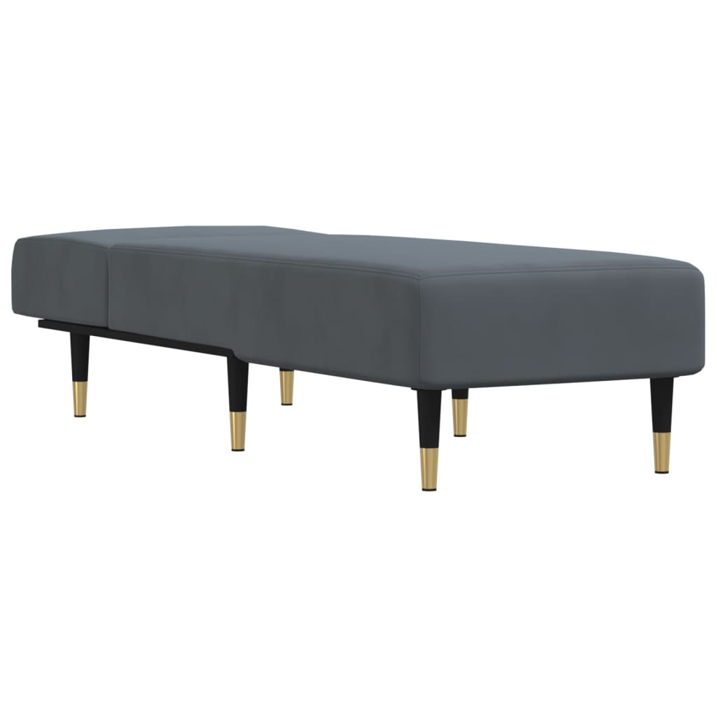 Chaise longue gris foncé velours - XIOS