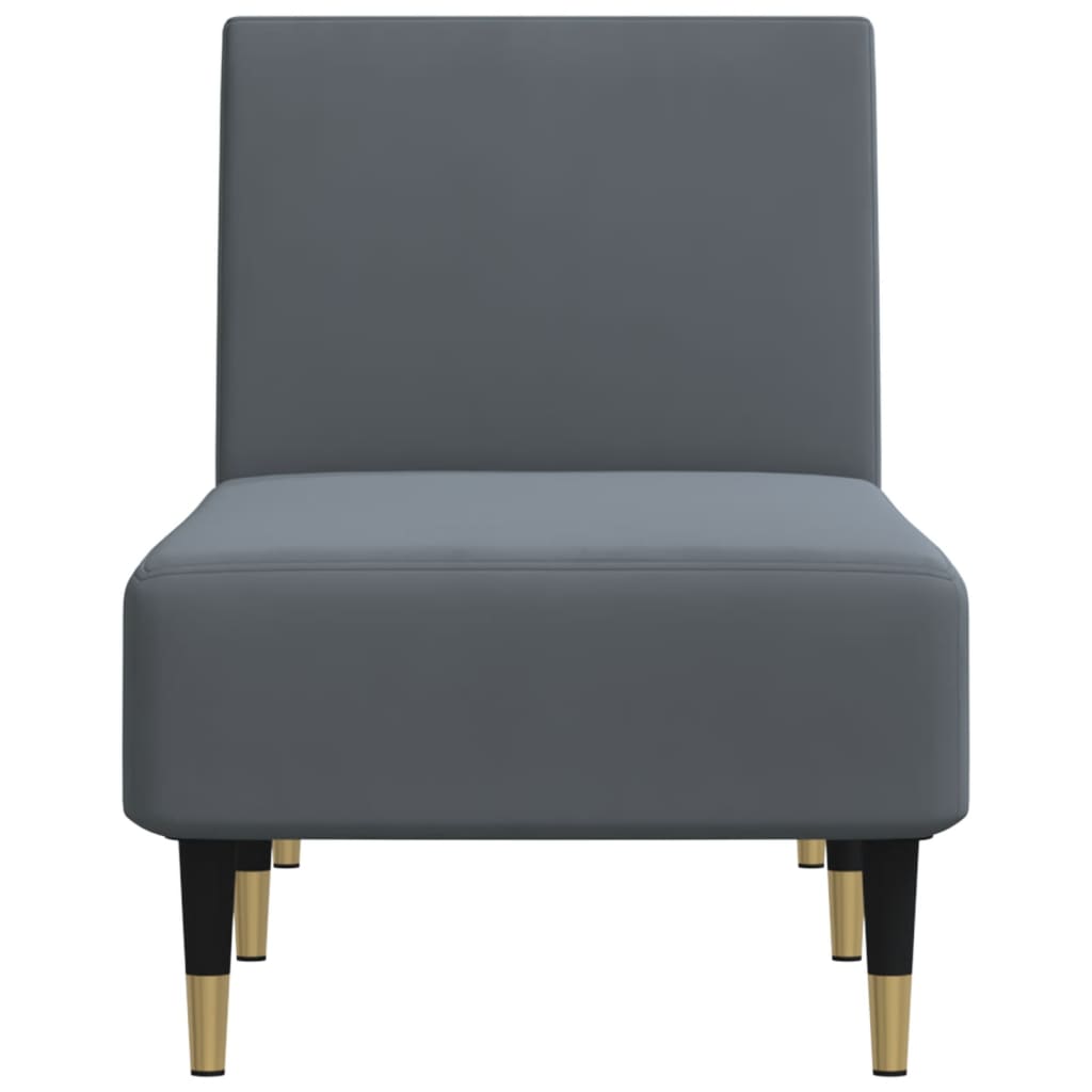 Chaise longue gris foncé velours - XIOS