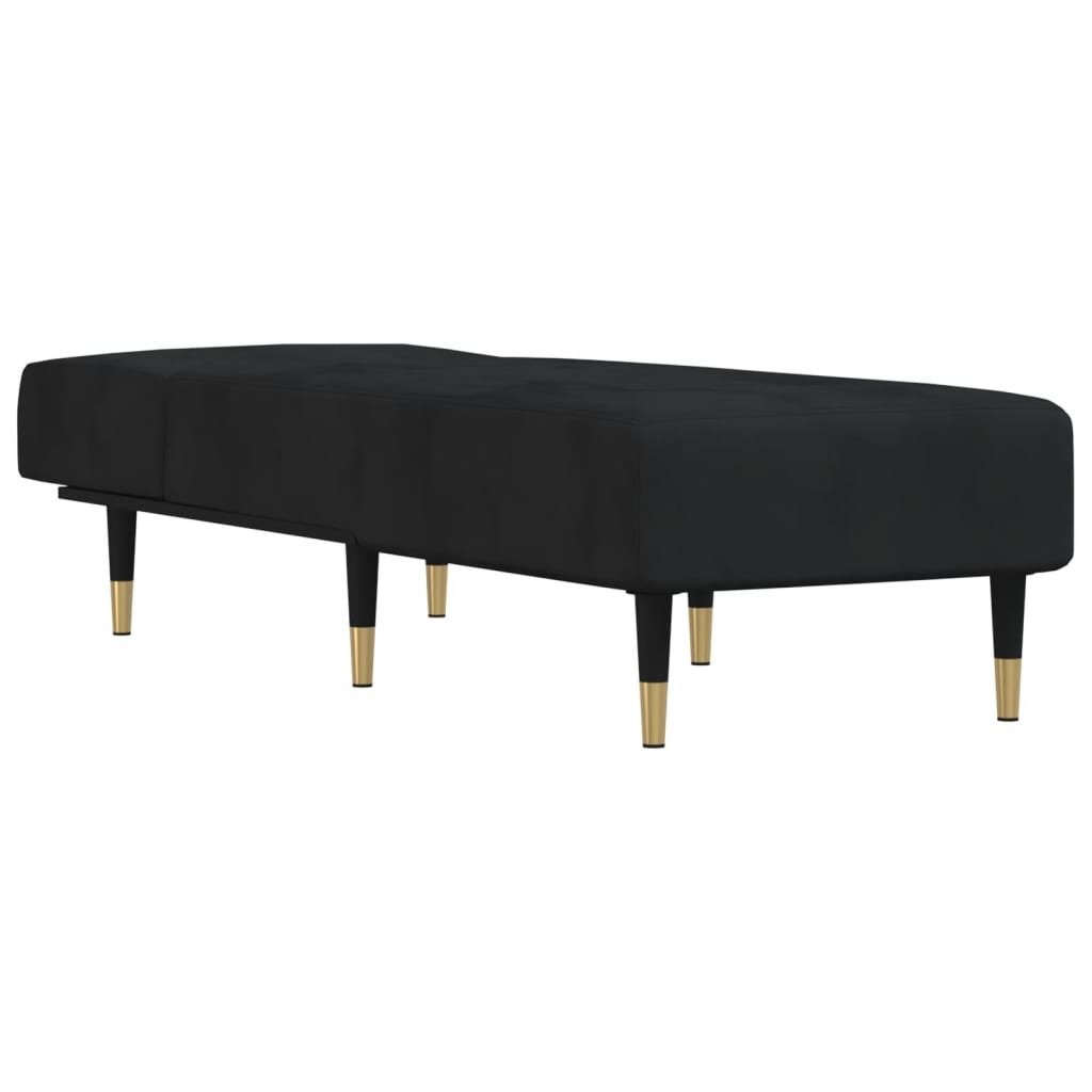 Chaise longue noir velours - XIOS