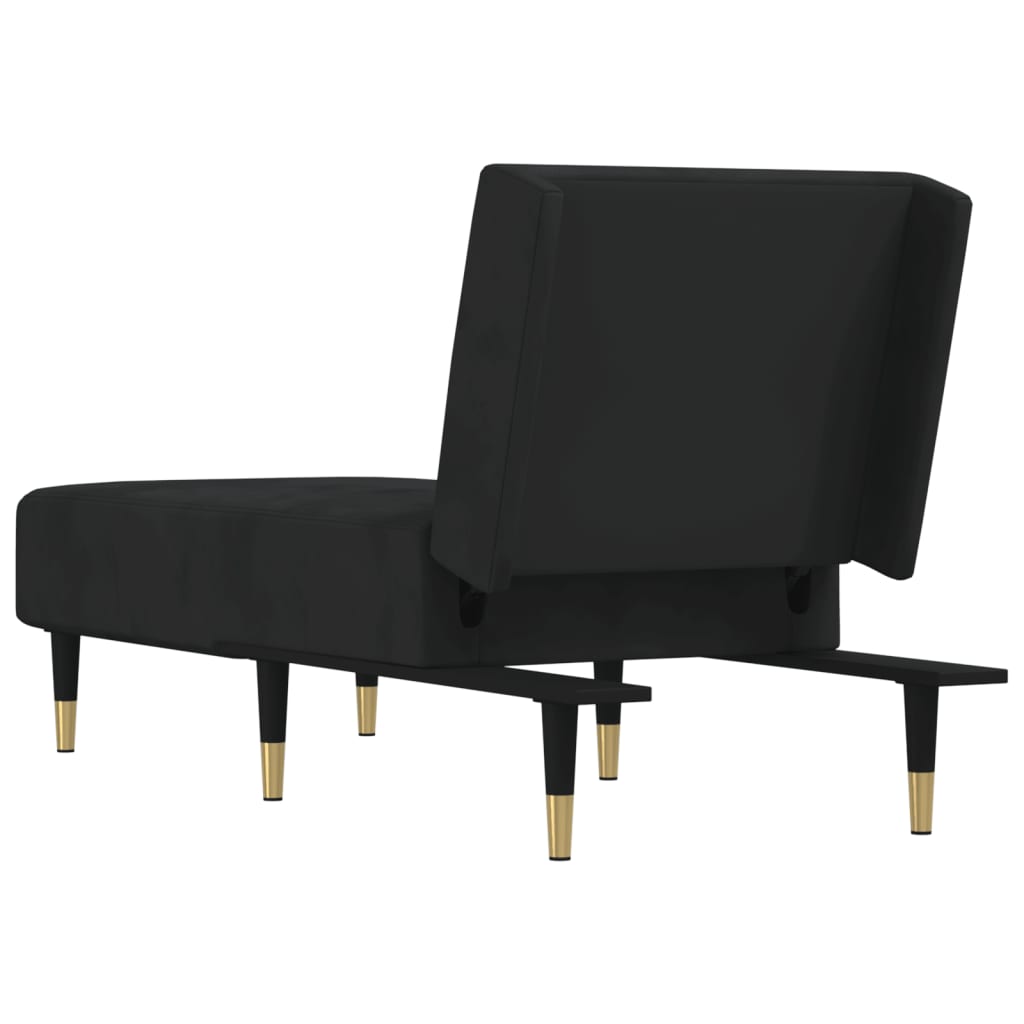 Chaise longue noir velours - XIOS