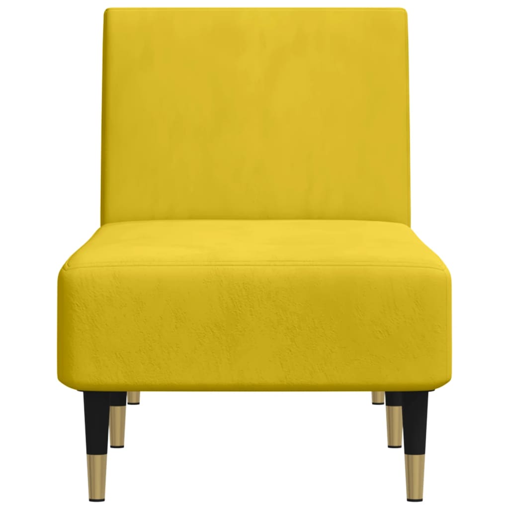 Chaise longue jaune velours - XIOS