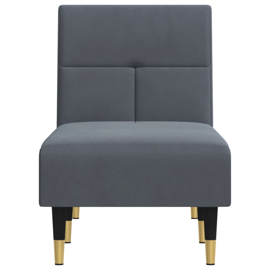 Chaise longue gris foncé velours - XIOS