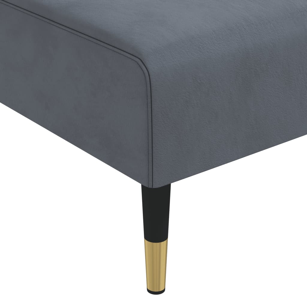 Chaise longue gris foncé velours - XIOS