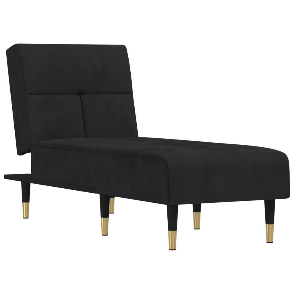 Chaise longue noir velours - XIOS