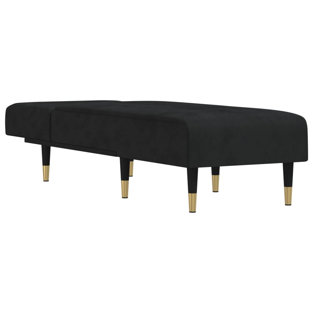 Chaise longue noir velours - XIOS