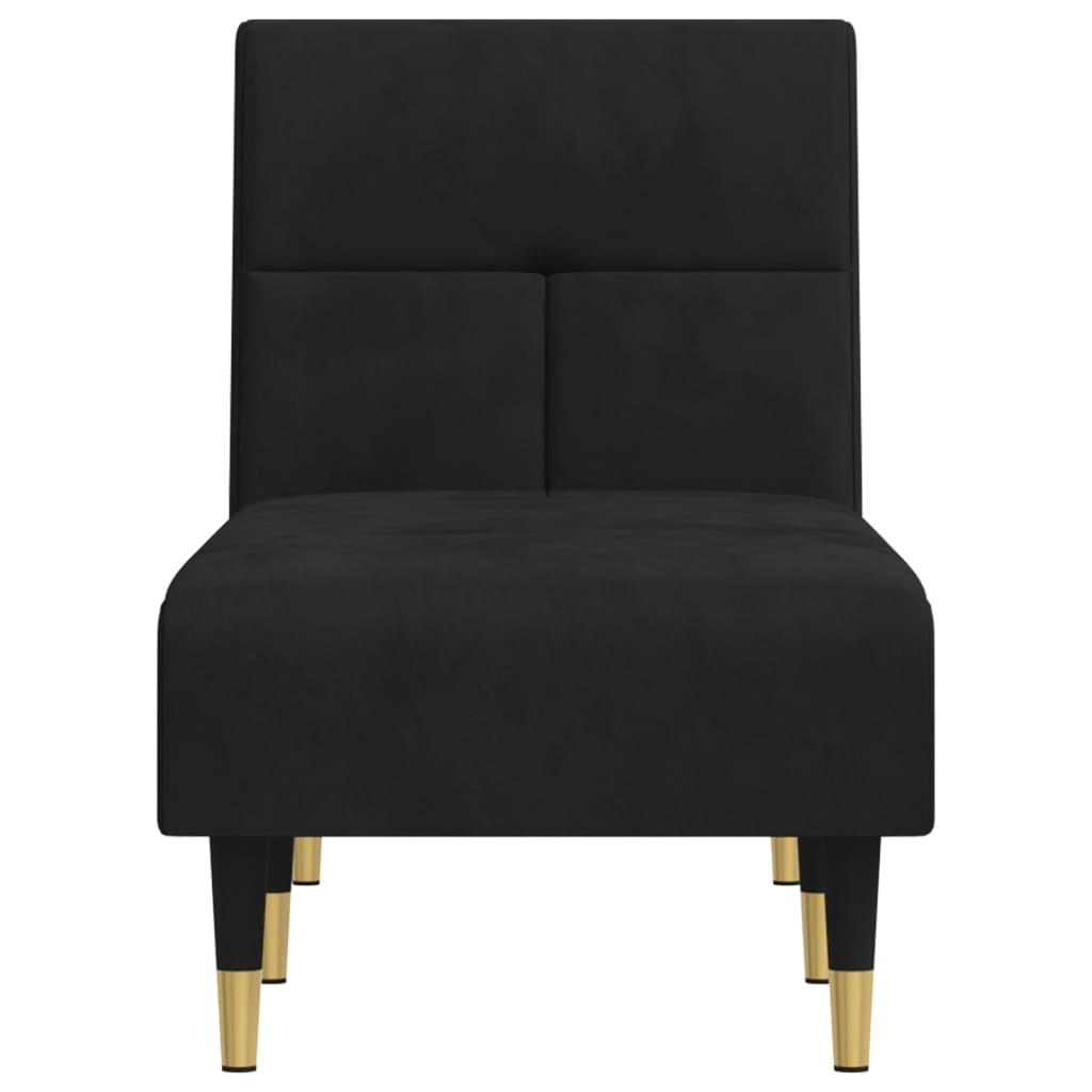 Chaise longue noir velours - XIOS