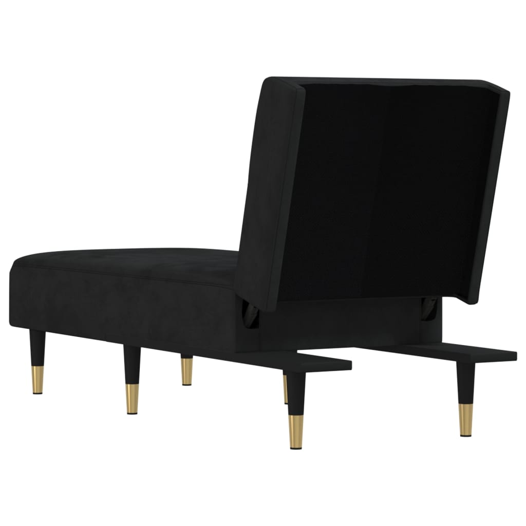 Chaise longue noir velours - XIOS