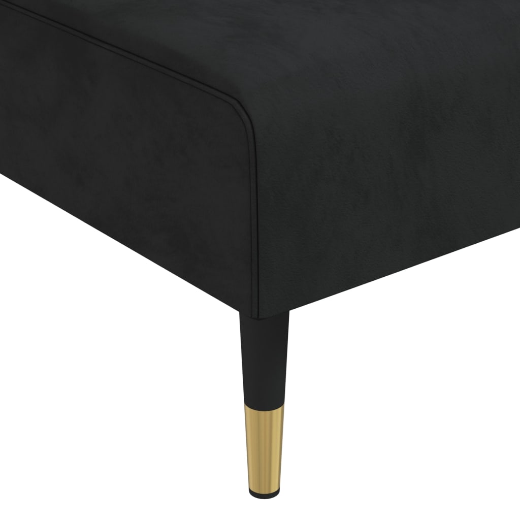 Chaise longue noir velours - XIOS
