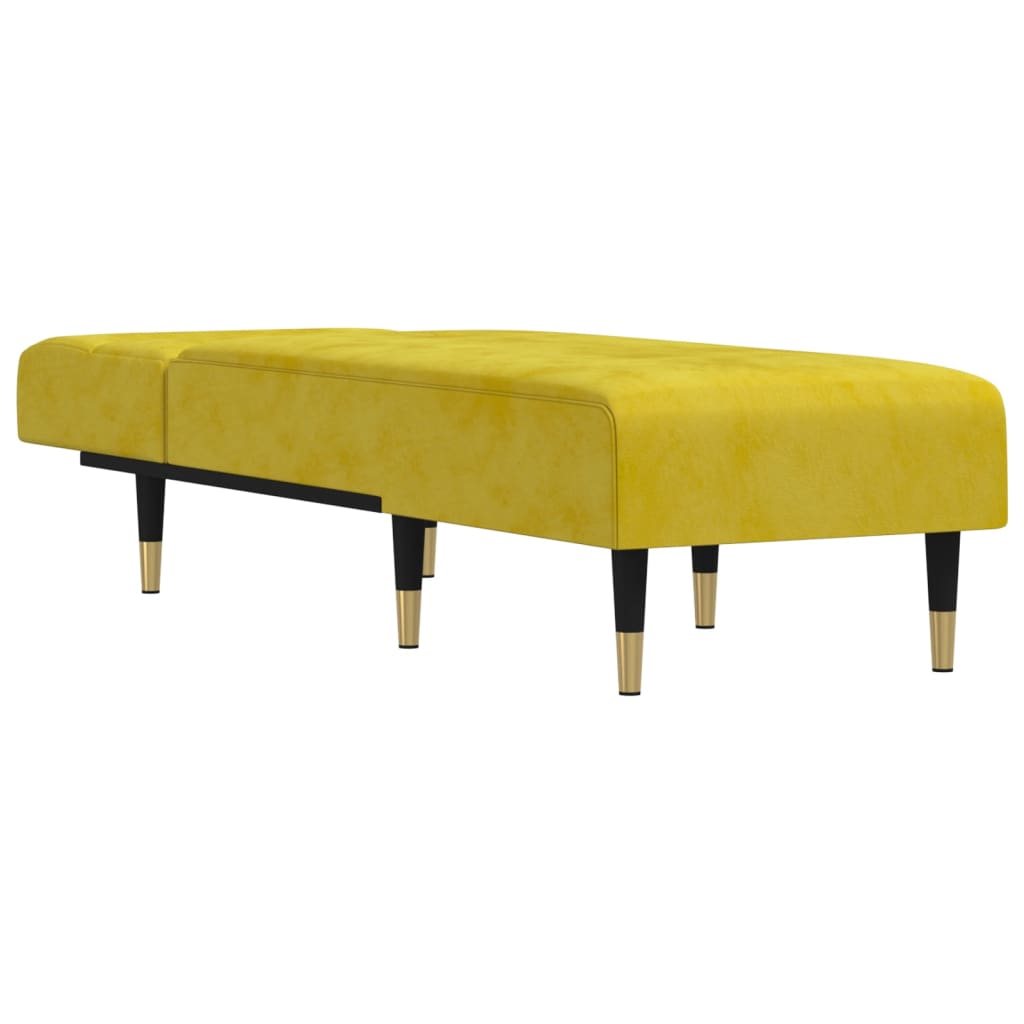 Chaise longue jaune velours - XIOS