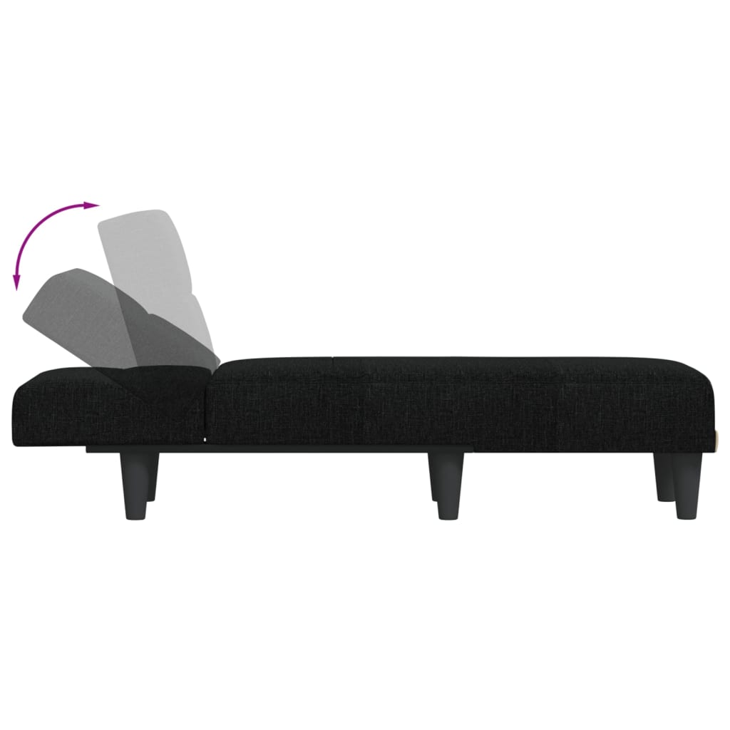 Chaise longue noir tissu - XIOS