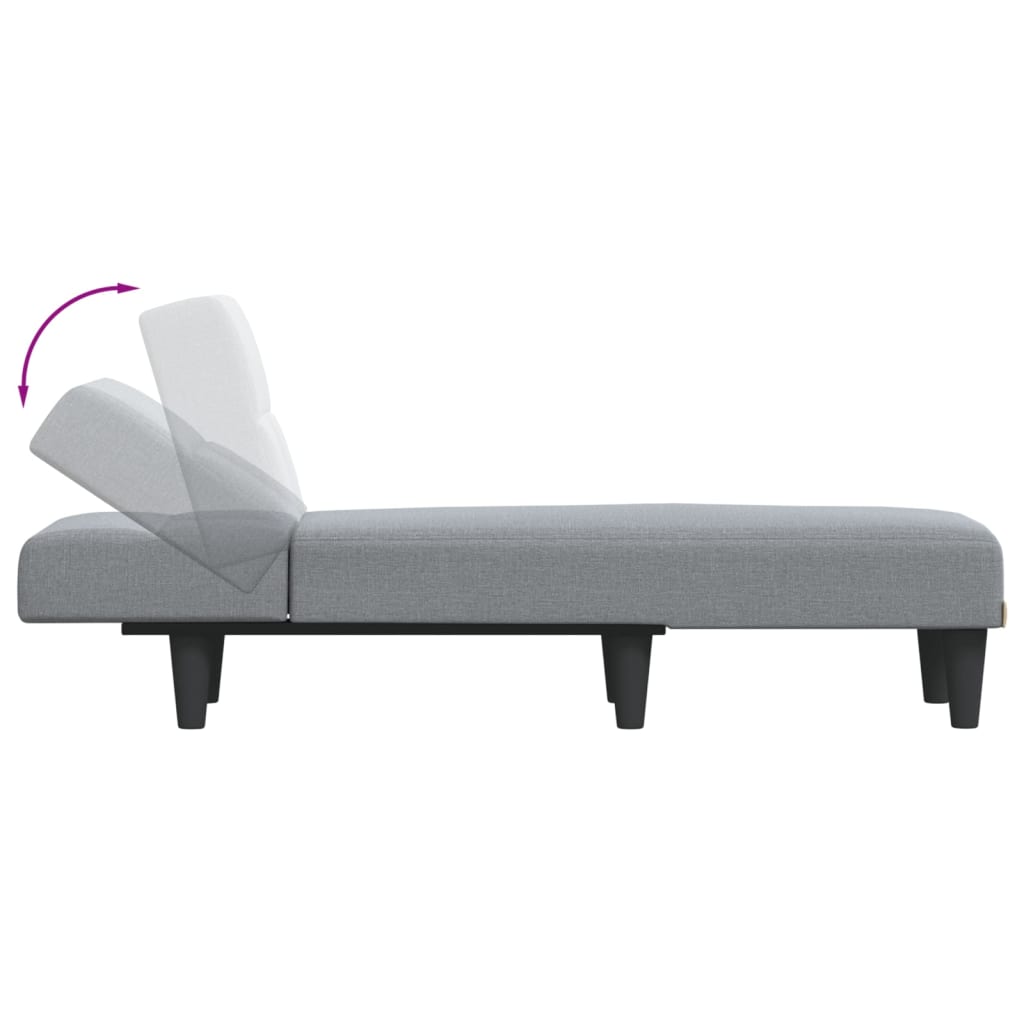 Chaise longue gris clair tissu - XIOS