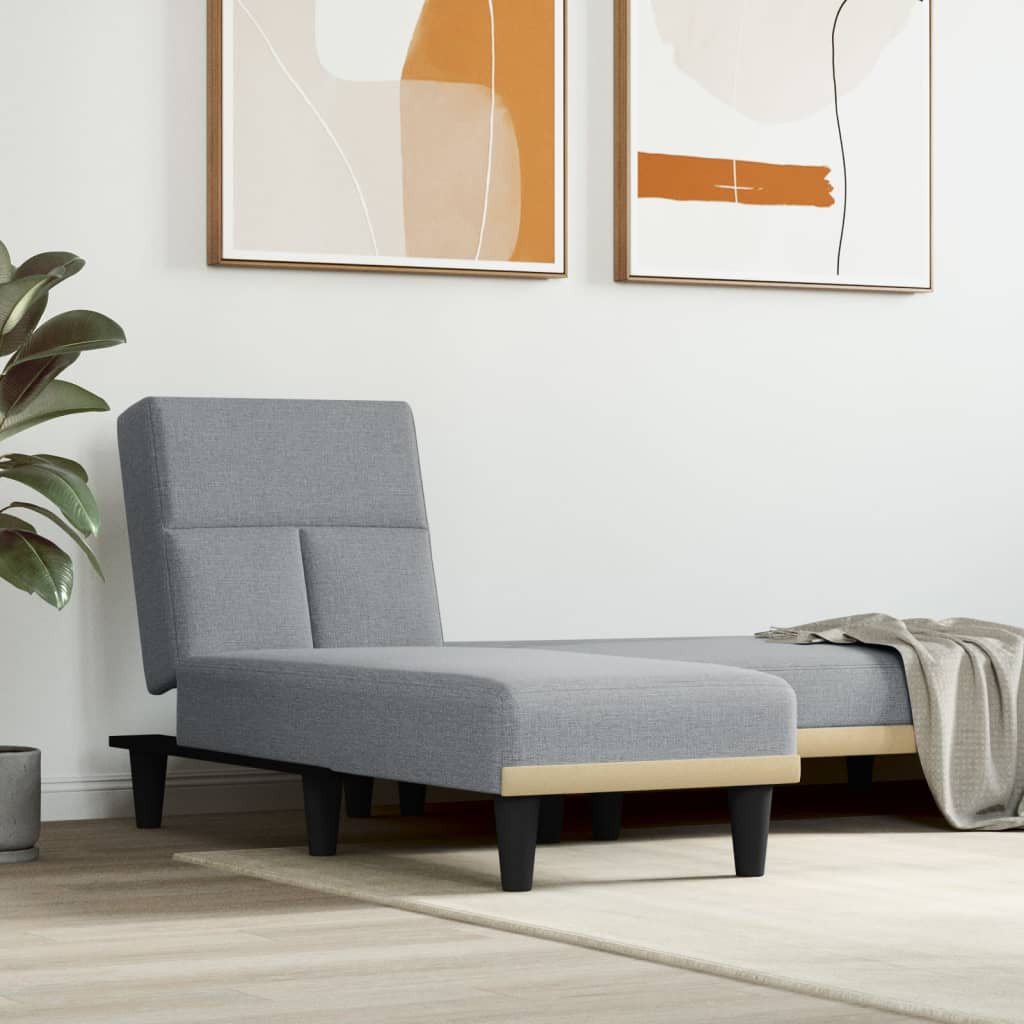 Chaise longue gris clair tissu - XIOS