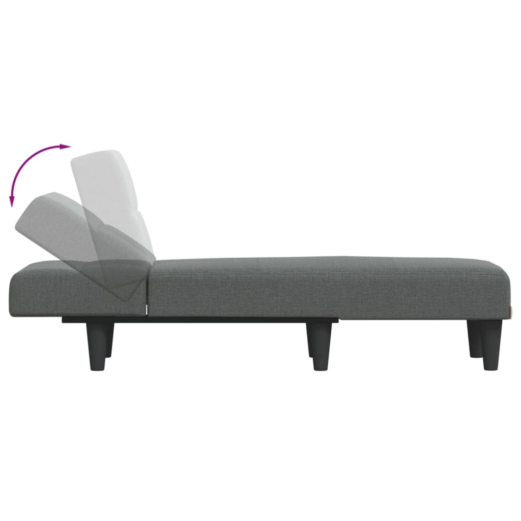 Chaise longue gris foncé tissu - XIOS