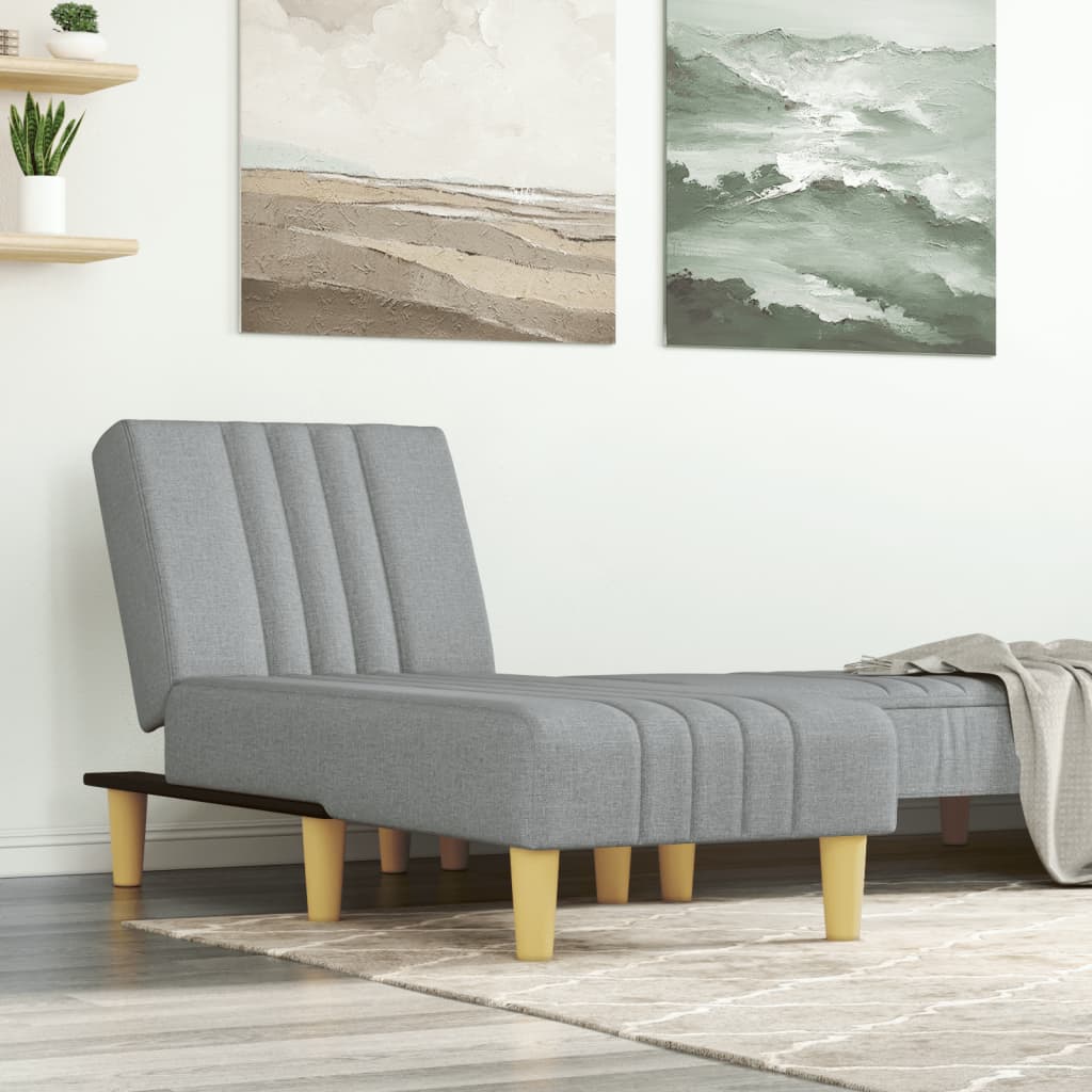 Chaise longue gris clair tissu - XIOS