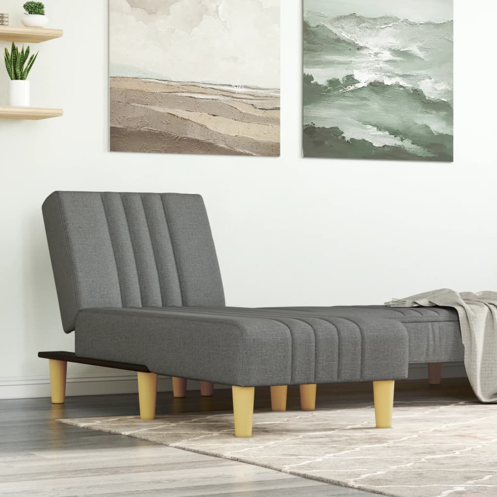Chaise longue gris foncé tissu - XIOS