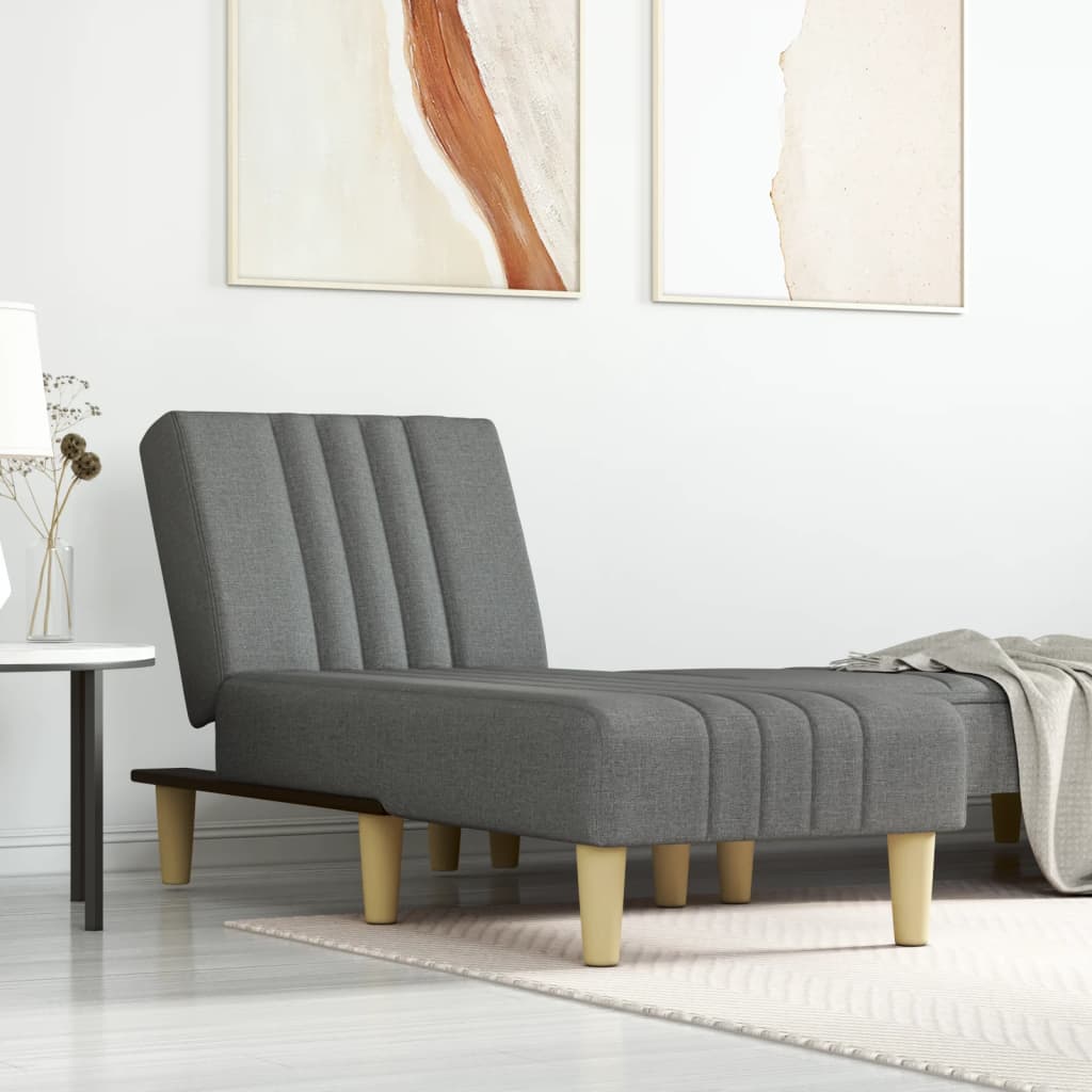 Chaise longue gris foncé tissu - XIOS