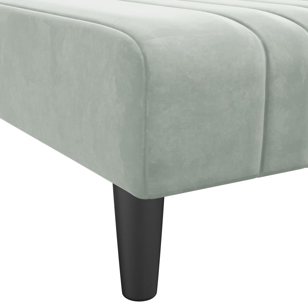 Chaise longue gris clair velours - XIOS