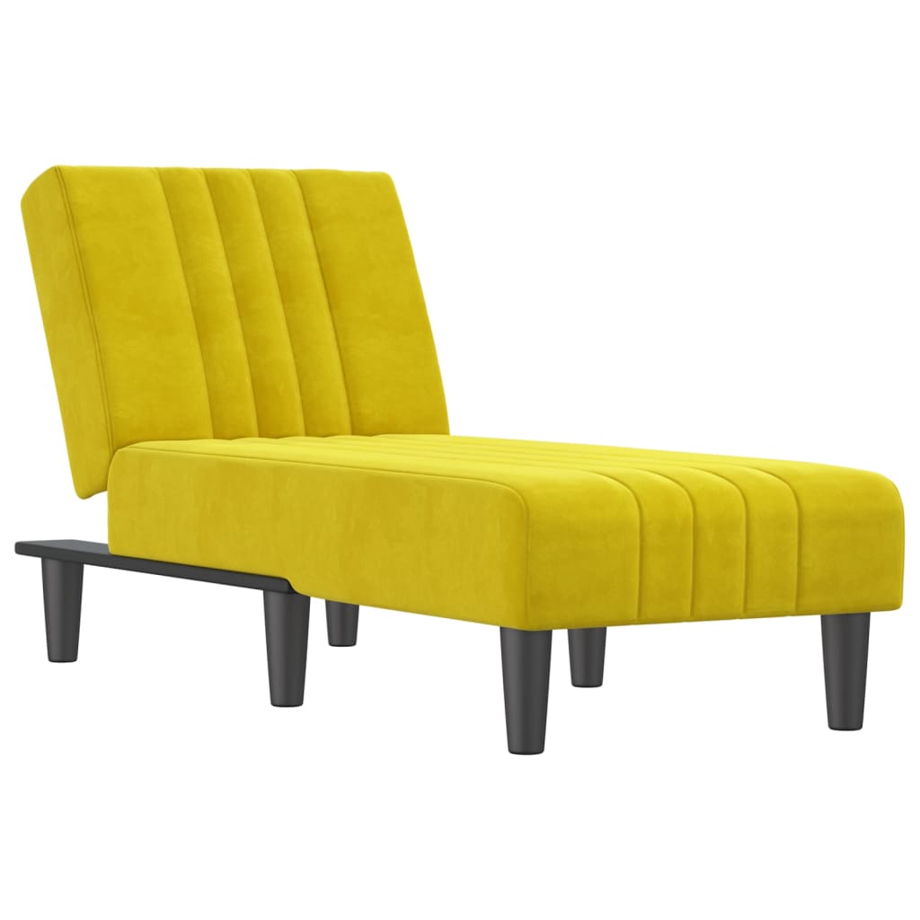 Chaise longue jaune velours - XIOS