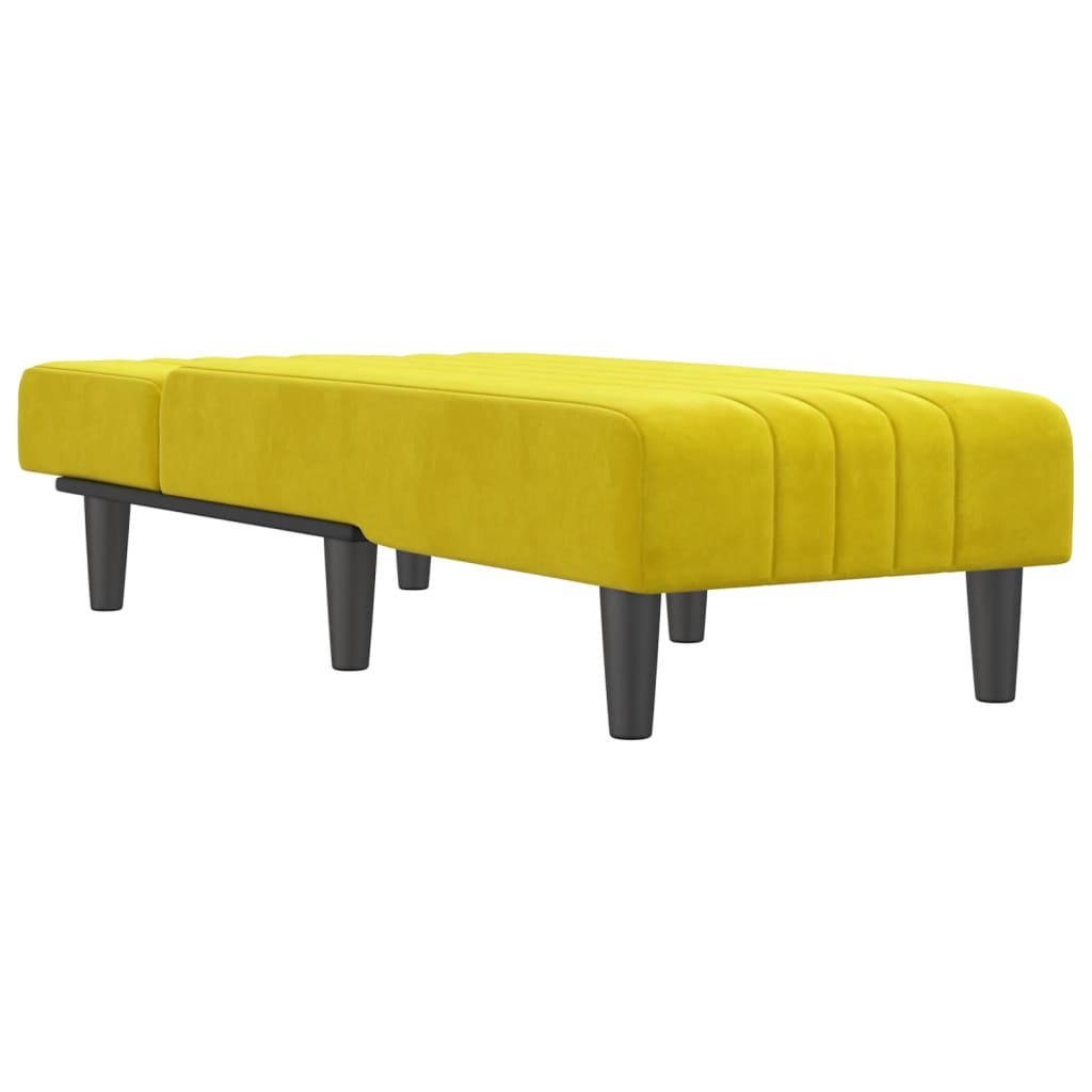 Chaise longue jaune velours - XIOS