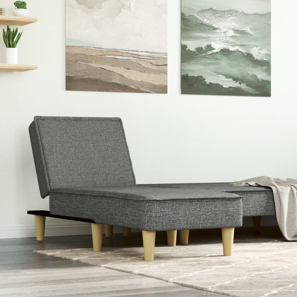 Chaise longue gris foncé tissu - XIOS