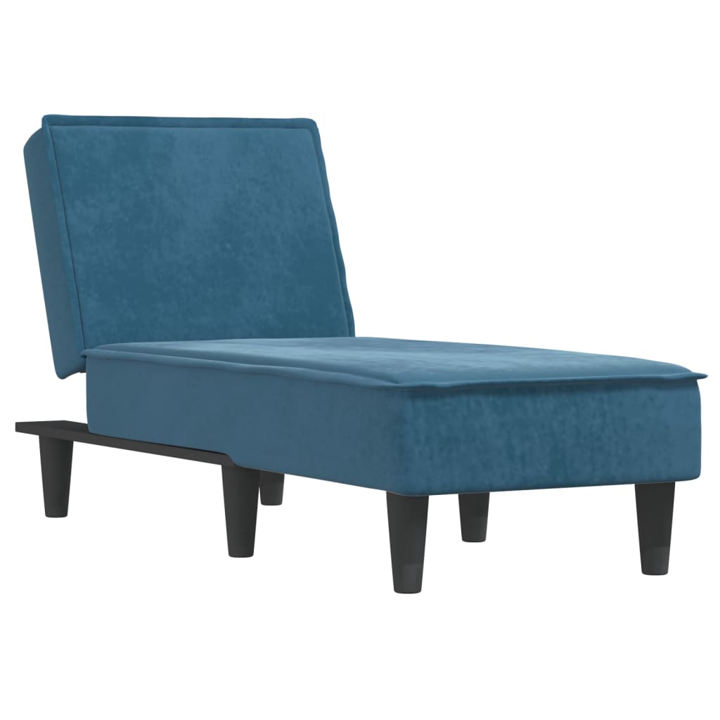 Chaise longue bleu velours - XIOS