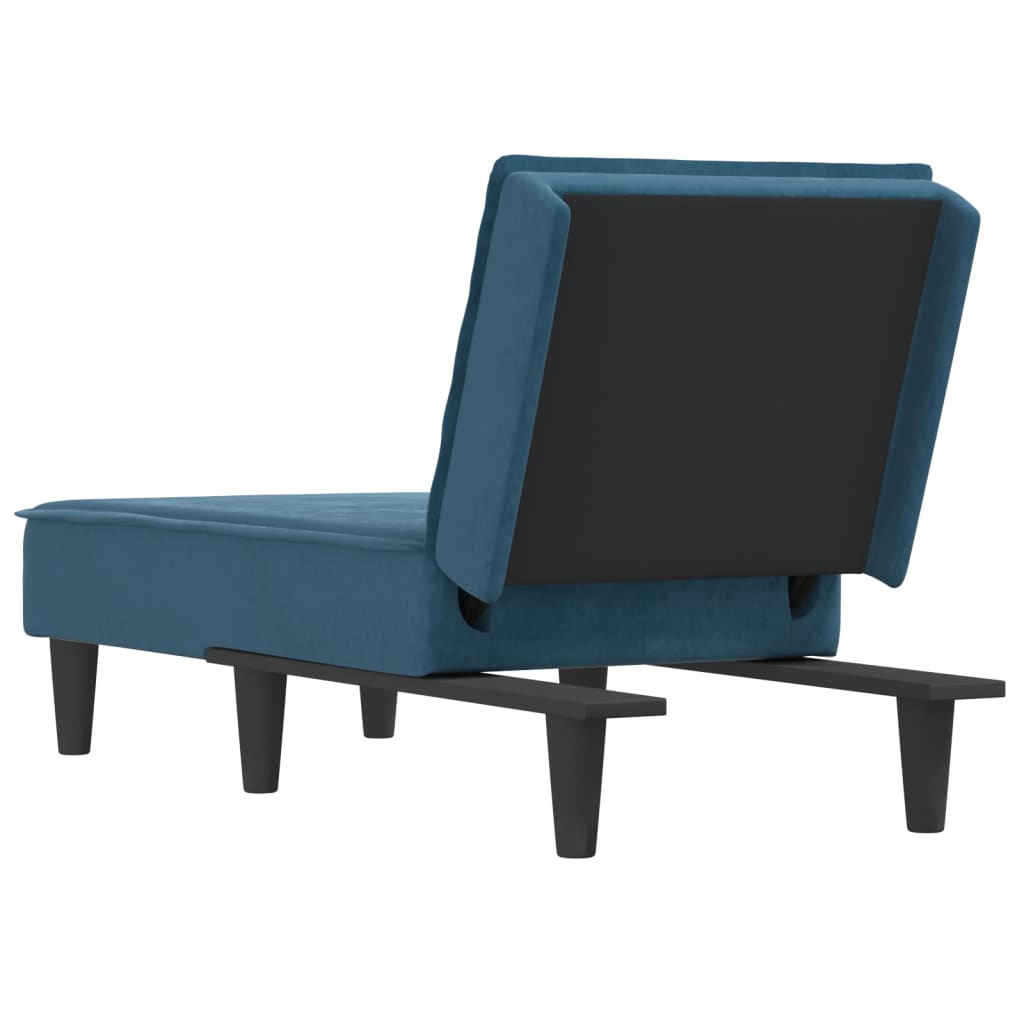 Chaise longue bleu velours - XIOS