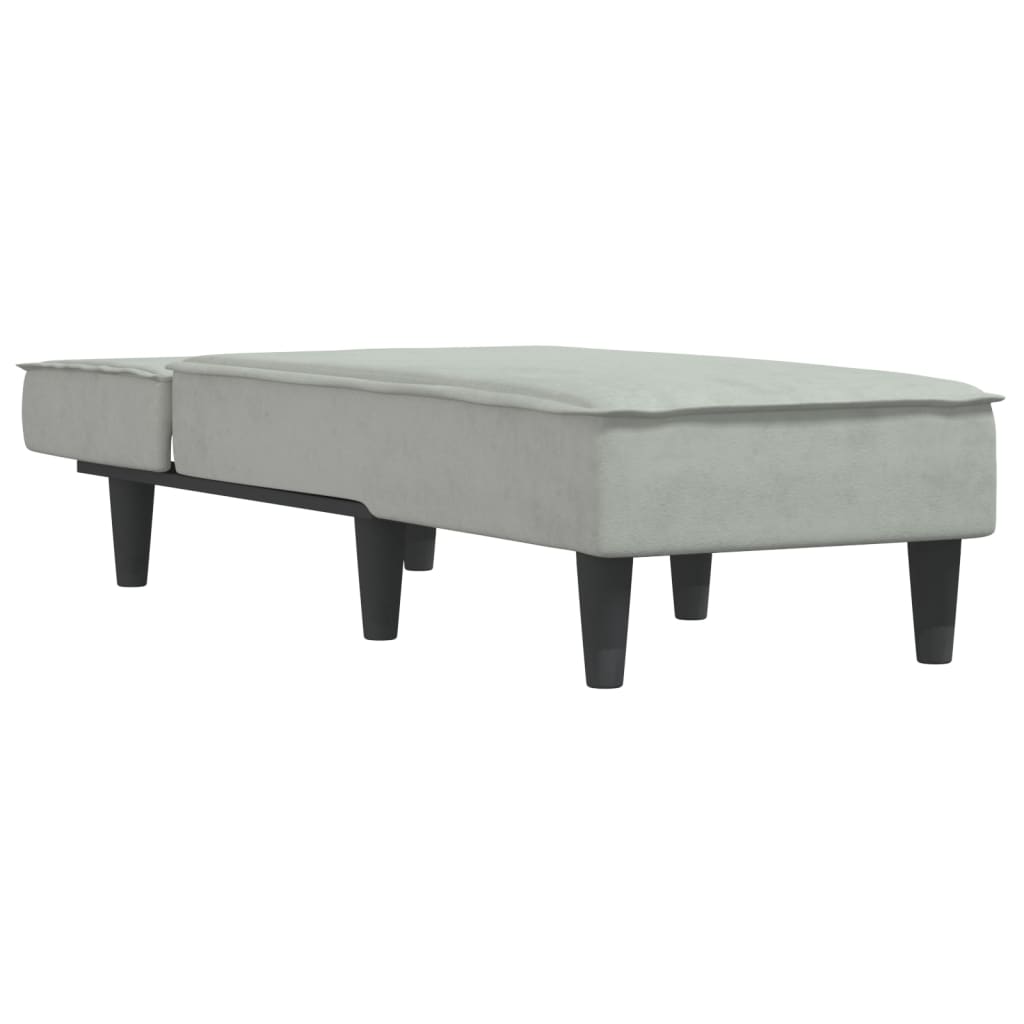 Chaise longue gris clair velours - XIOS