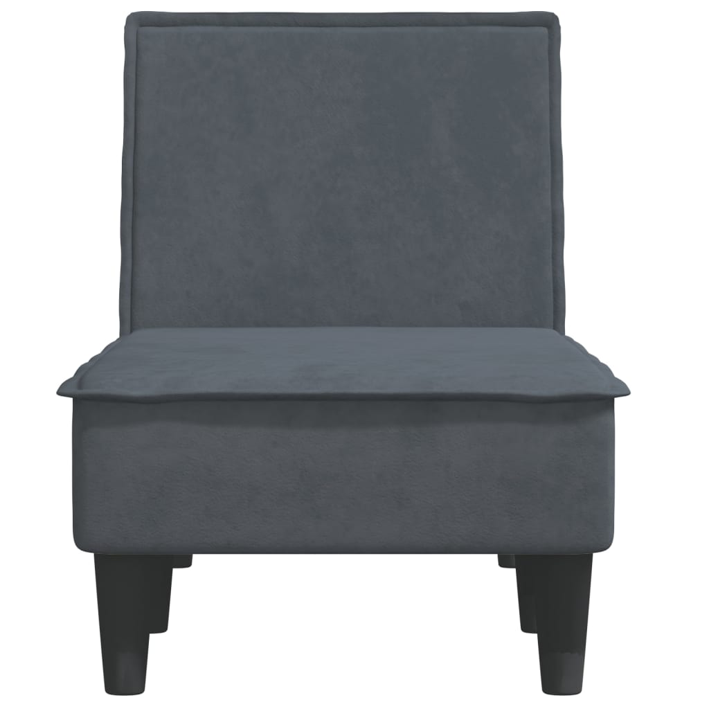 Chaise longue gris foncé velours - XIOS