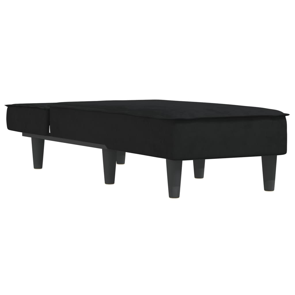 Chaise longue noir velours - XIOS