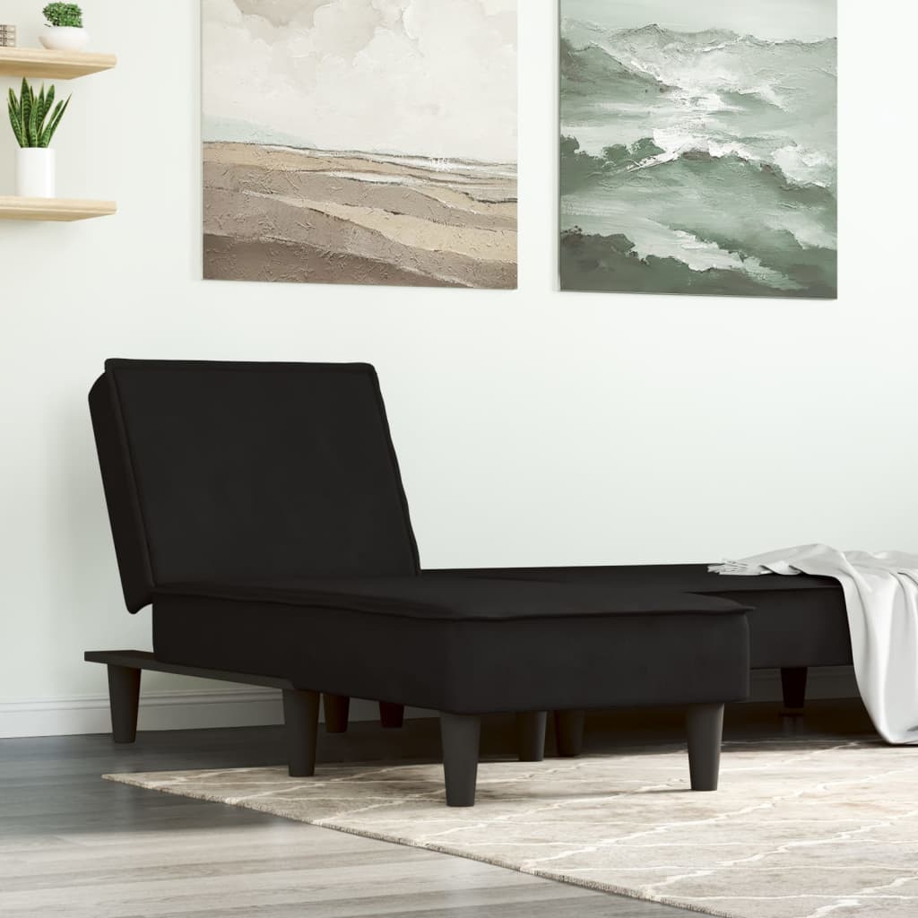 Chaise longue noir velours - XIOS