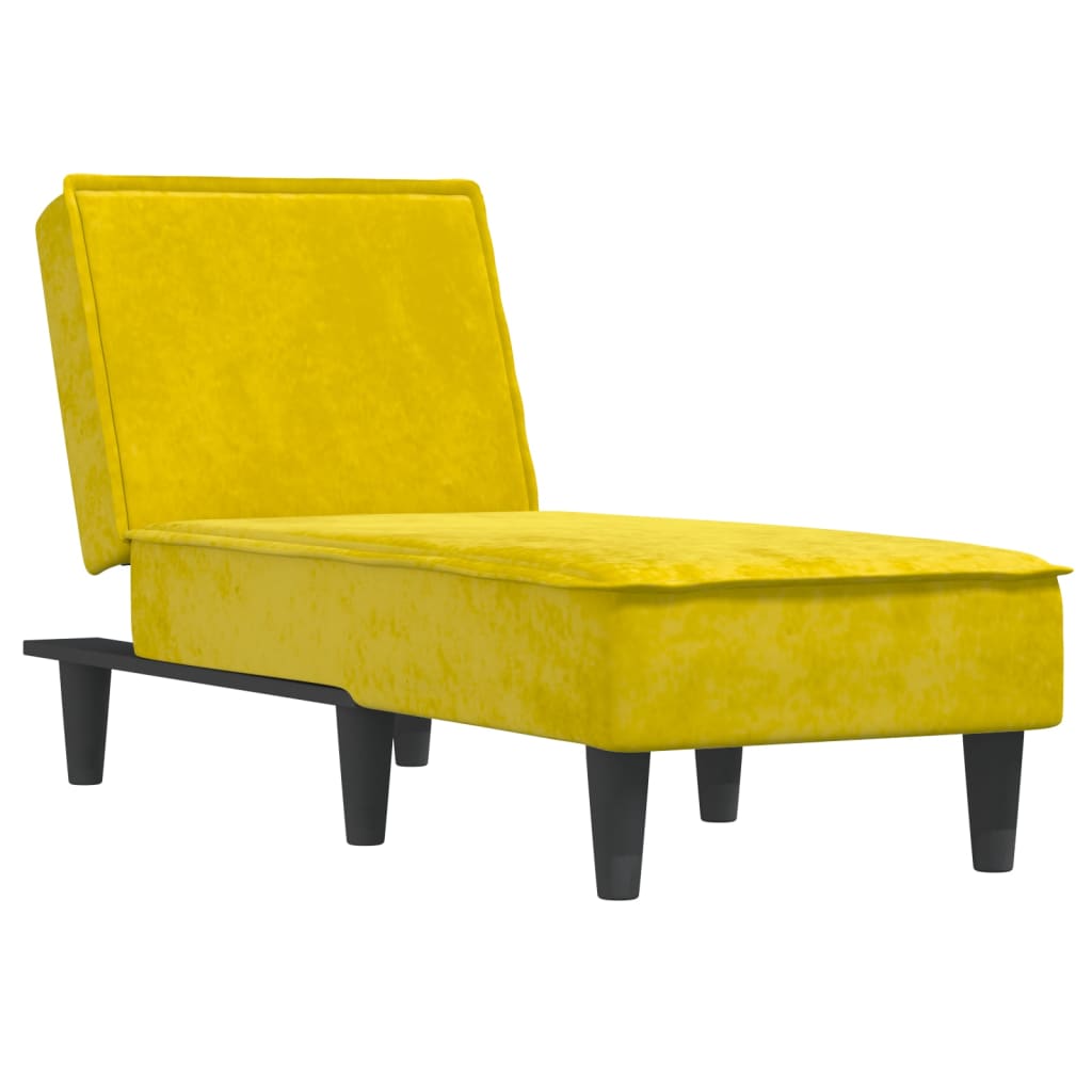 Chaise longue jaune velours - XIOS