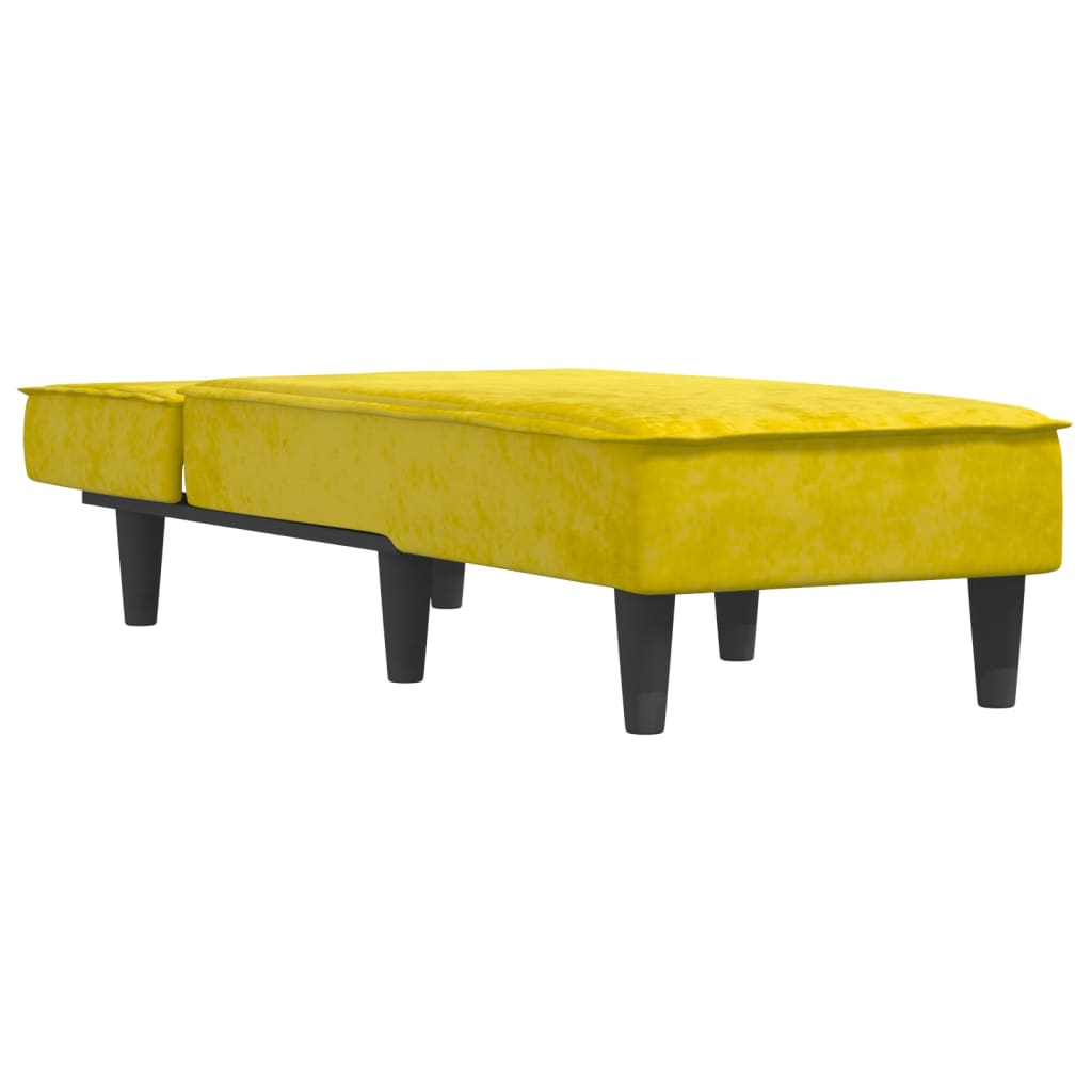 Chaise longue jaune velours - XIOS