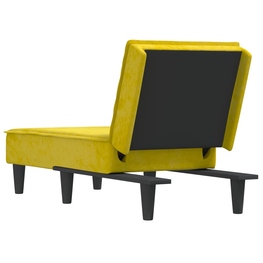 Chaise longue jaune velours - XIOS