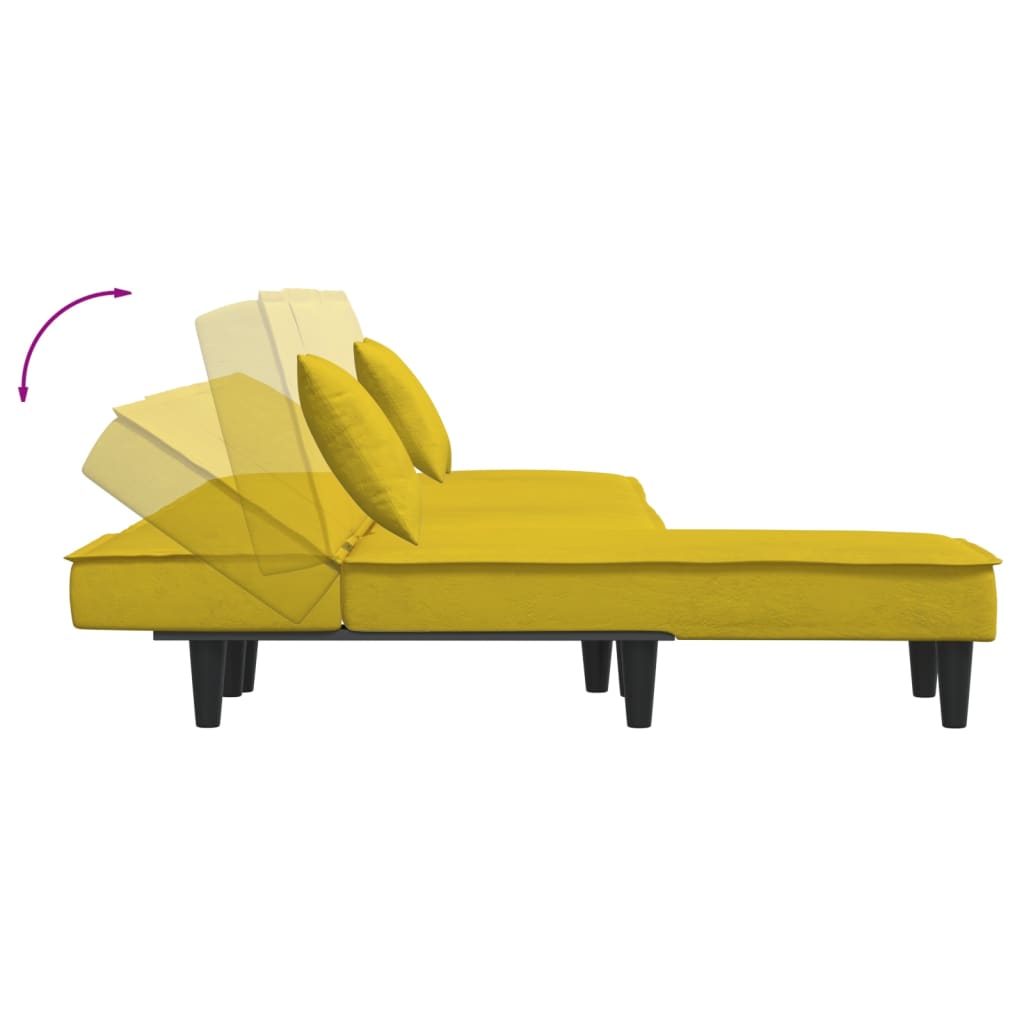 Chaise longue jaune velours - XIOS