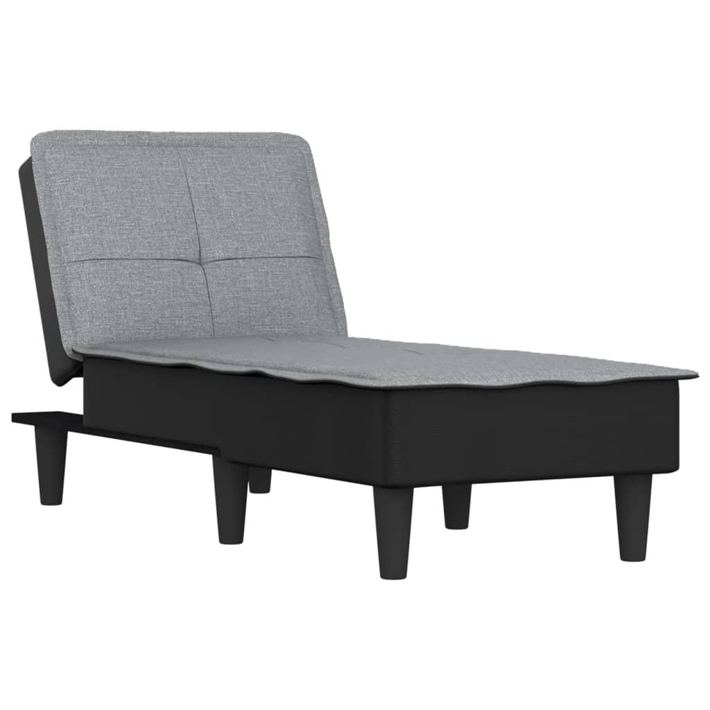 Chaise longue gris clair tissu - XIOS