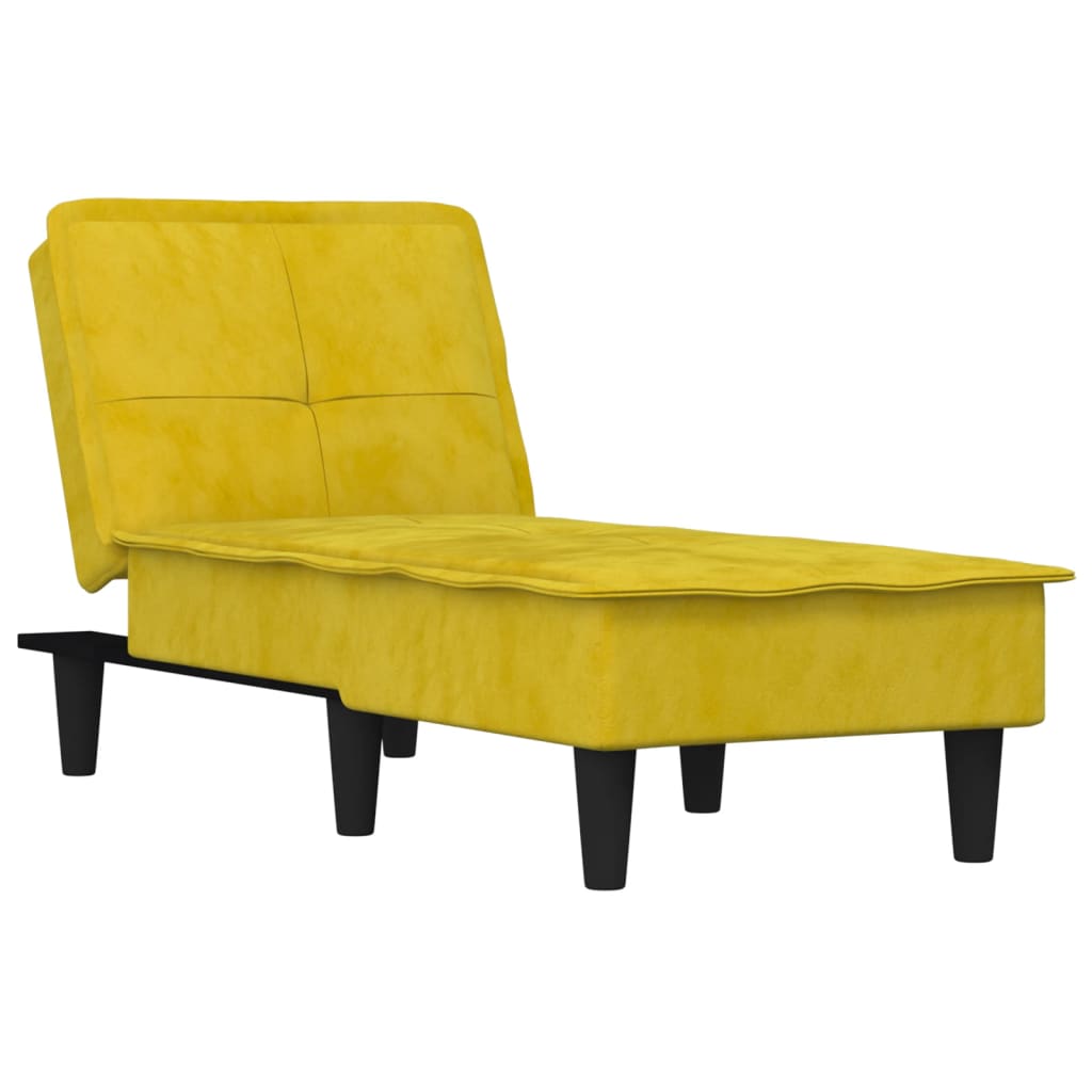 Chaise longue jaune velours - XIOS