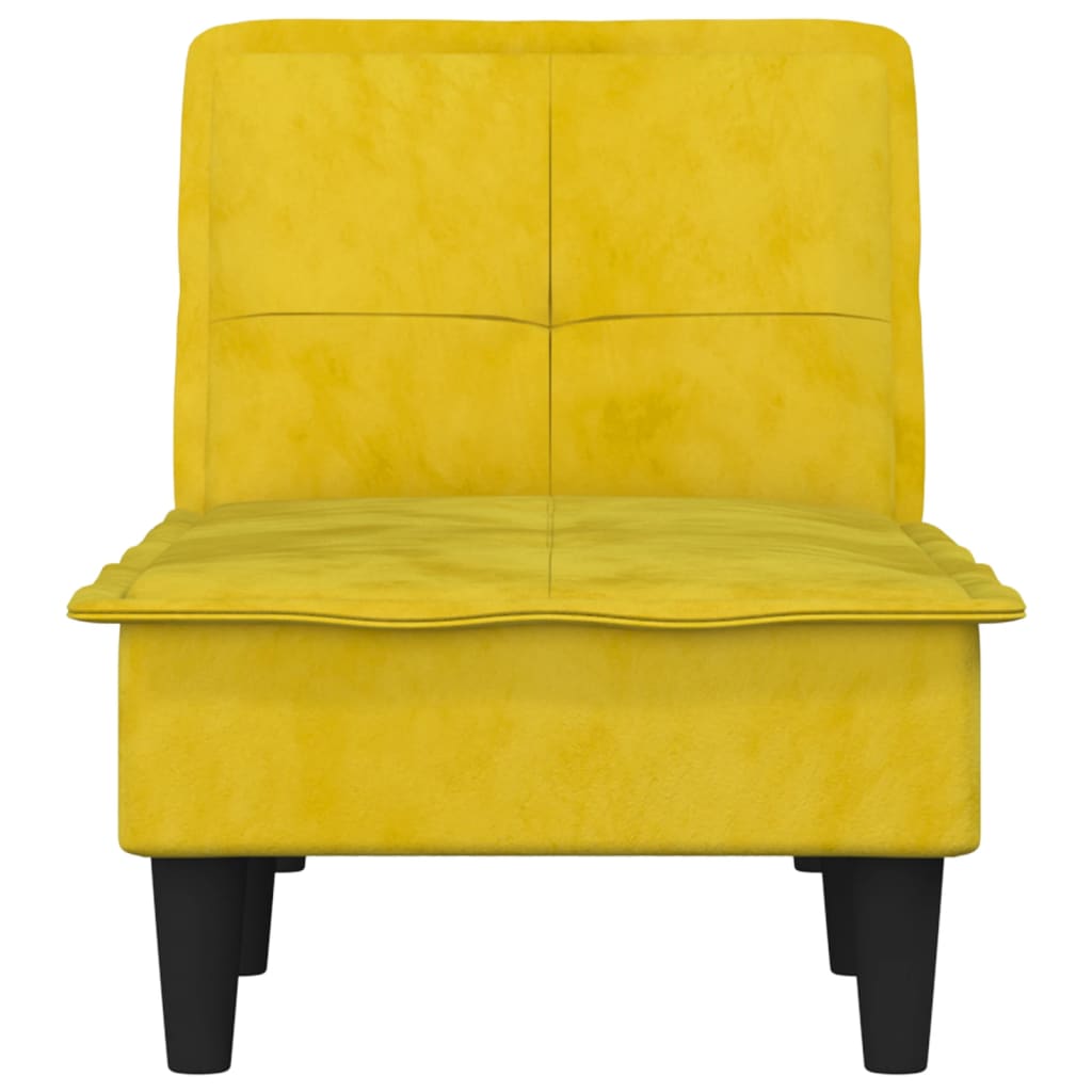 Chaise longue jaune velours - XIOS