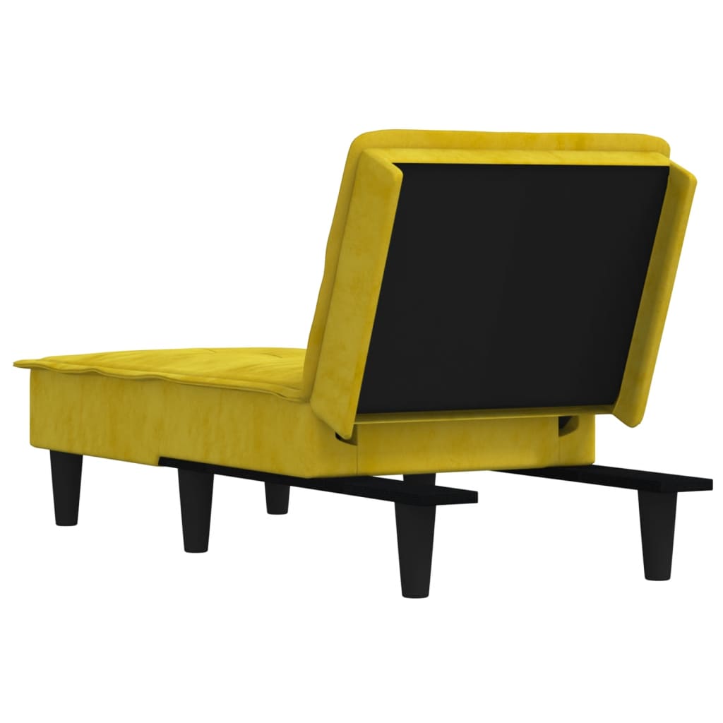 Chaise longue jaune velours - XIOS