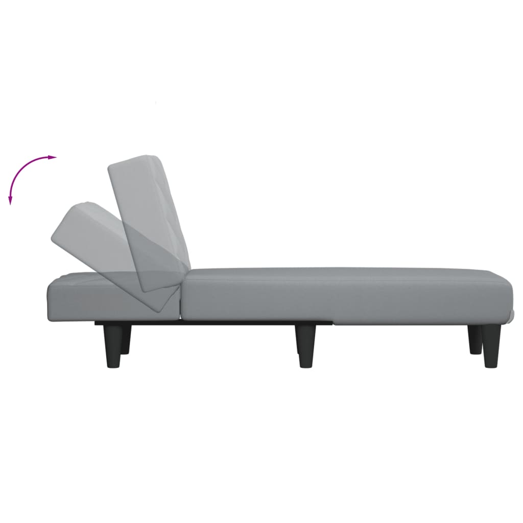Chaise longue gris clair tissu - XIOS
