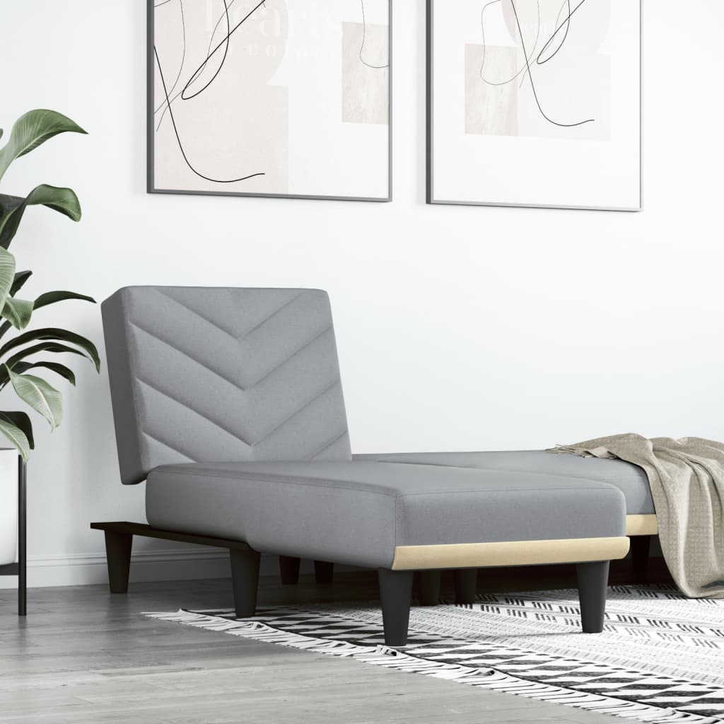 Chaise longue gris clair tissu - XIOS