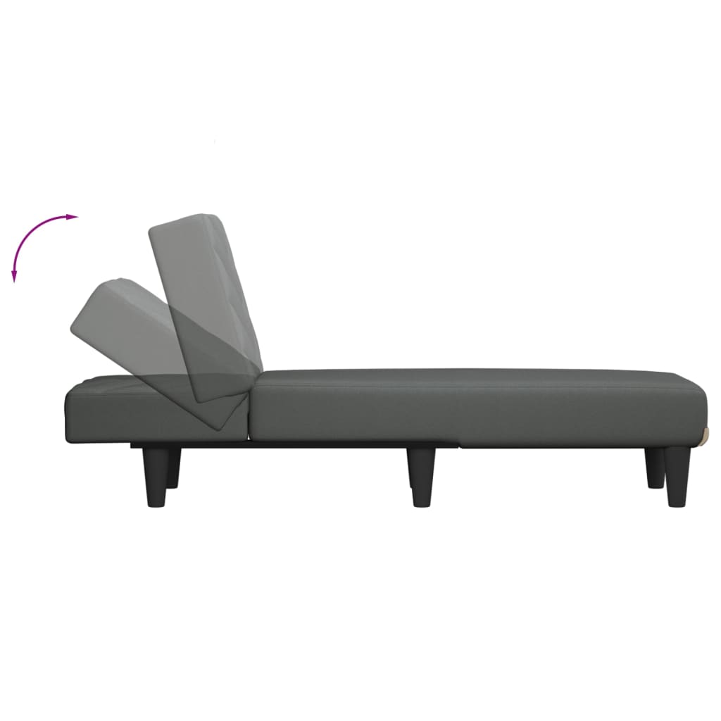 Chaise longue gris foncé tissu - XIOS